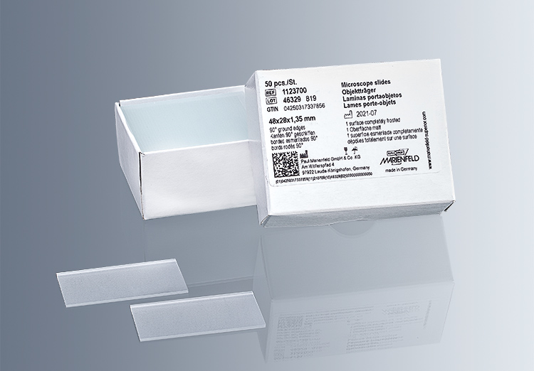 显微镜载玻片，48×28mm，抛光边，单面磨砂