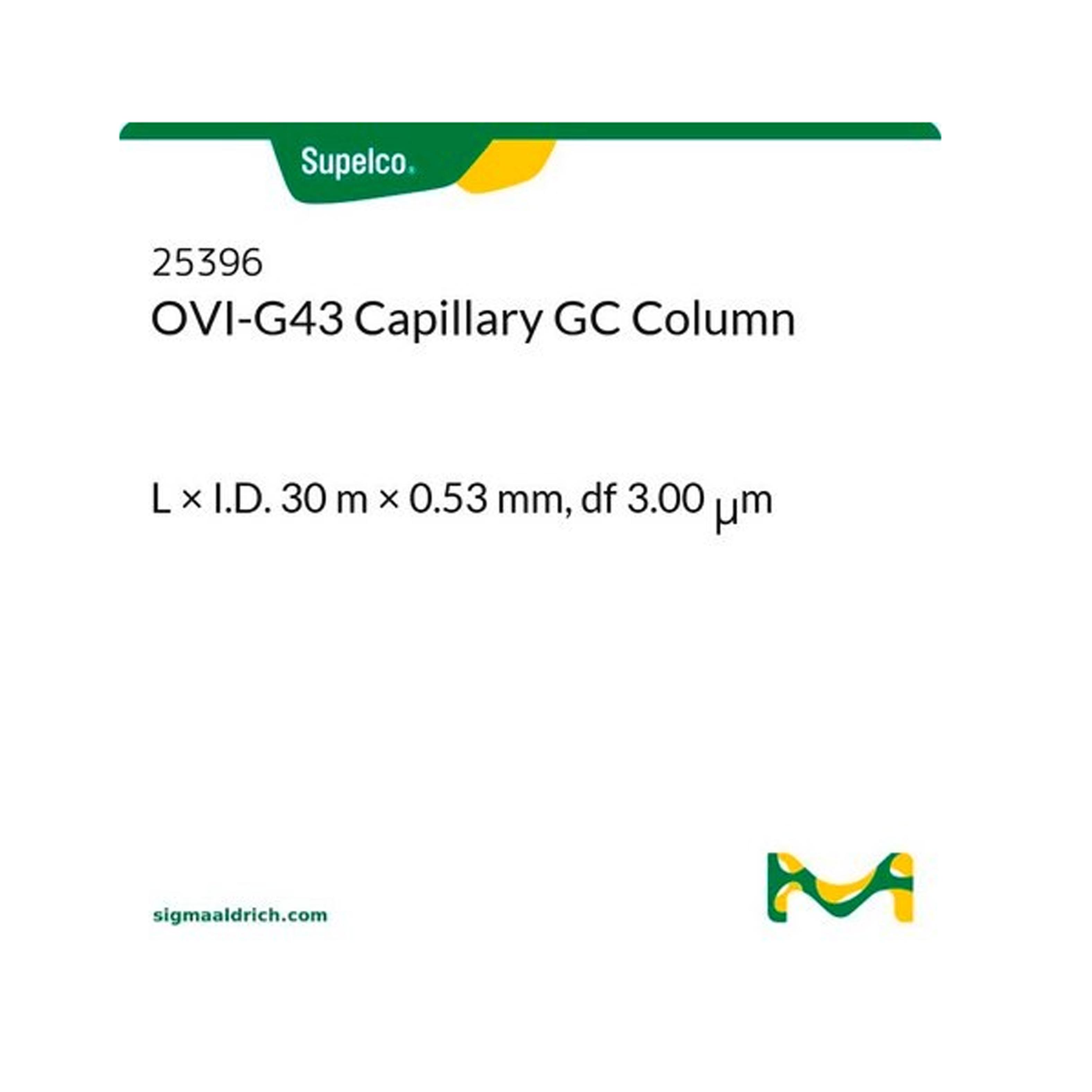 Supelco OVI-G43毛细柱30m×0.53mm×3.00μm