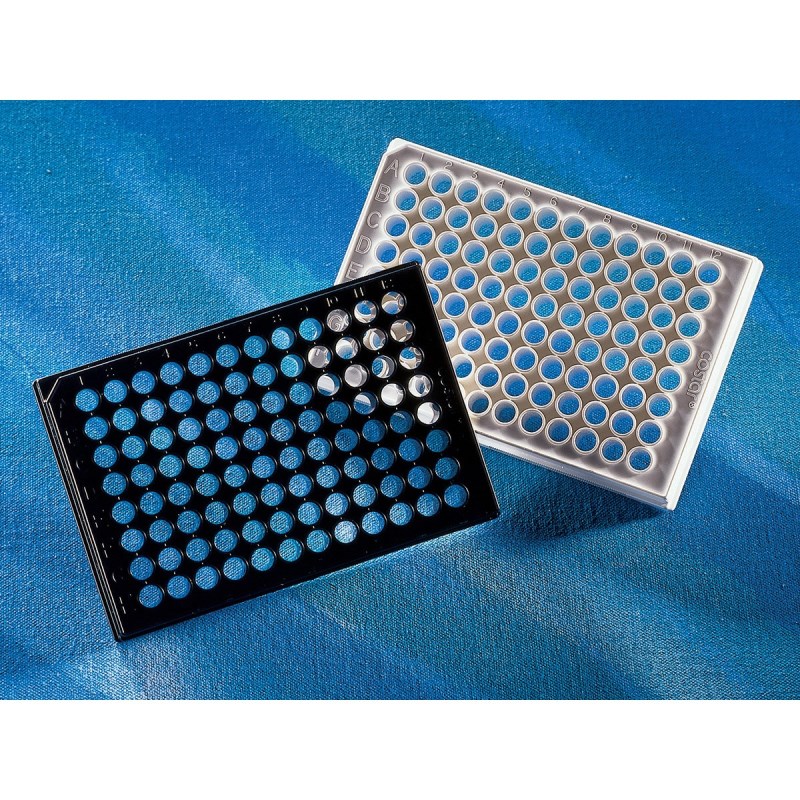 96孔板, 白色, 透明圆底, 带盖, 灭菌 Corning® 96-well Flat Clear Bottom White Polystyrene TC-treated Microplates, Individually Wrapped, with Lid, Sterile