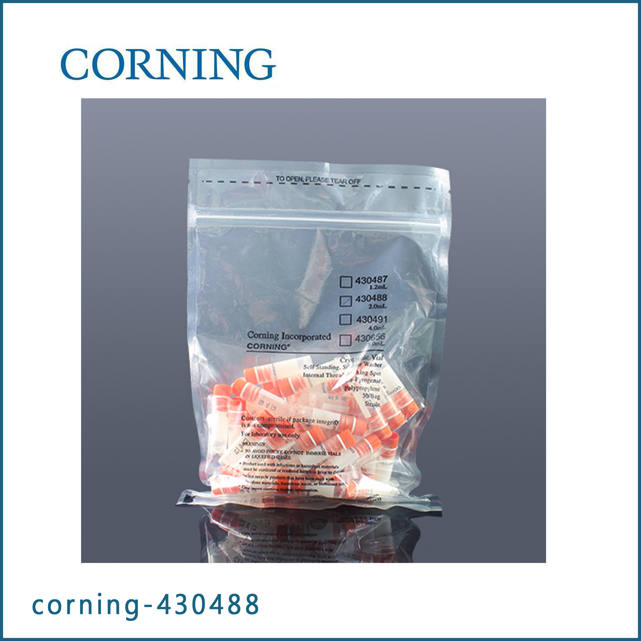 Corning® 2 mL内旋聚丙烯冻存管，自立式，圆底 Corning® 2 mL Internal Threaded Polypropylene Cryogenic Vial, Self-Standing with Round Bottom