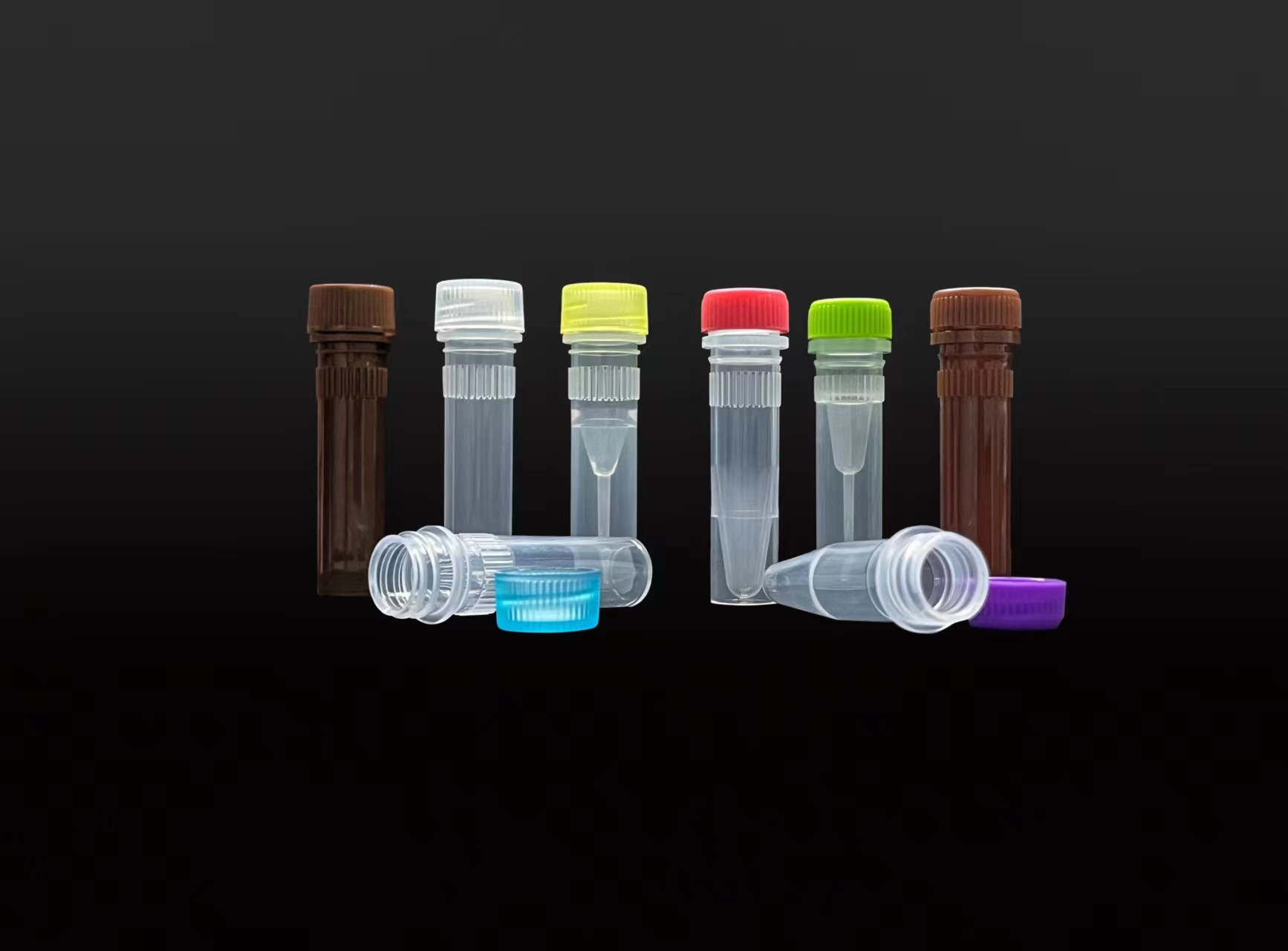 0.5mL 样品管, 可立, 棕色盖，带垫圈，灭菌